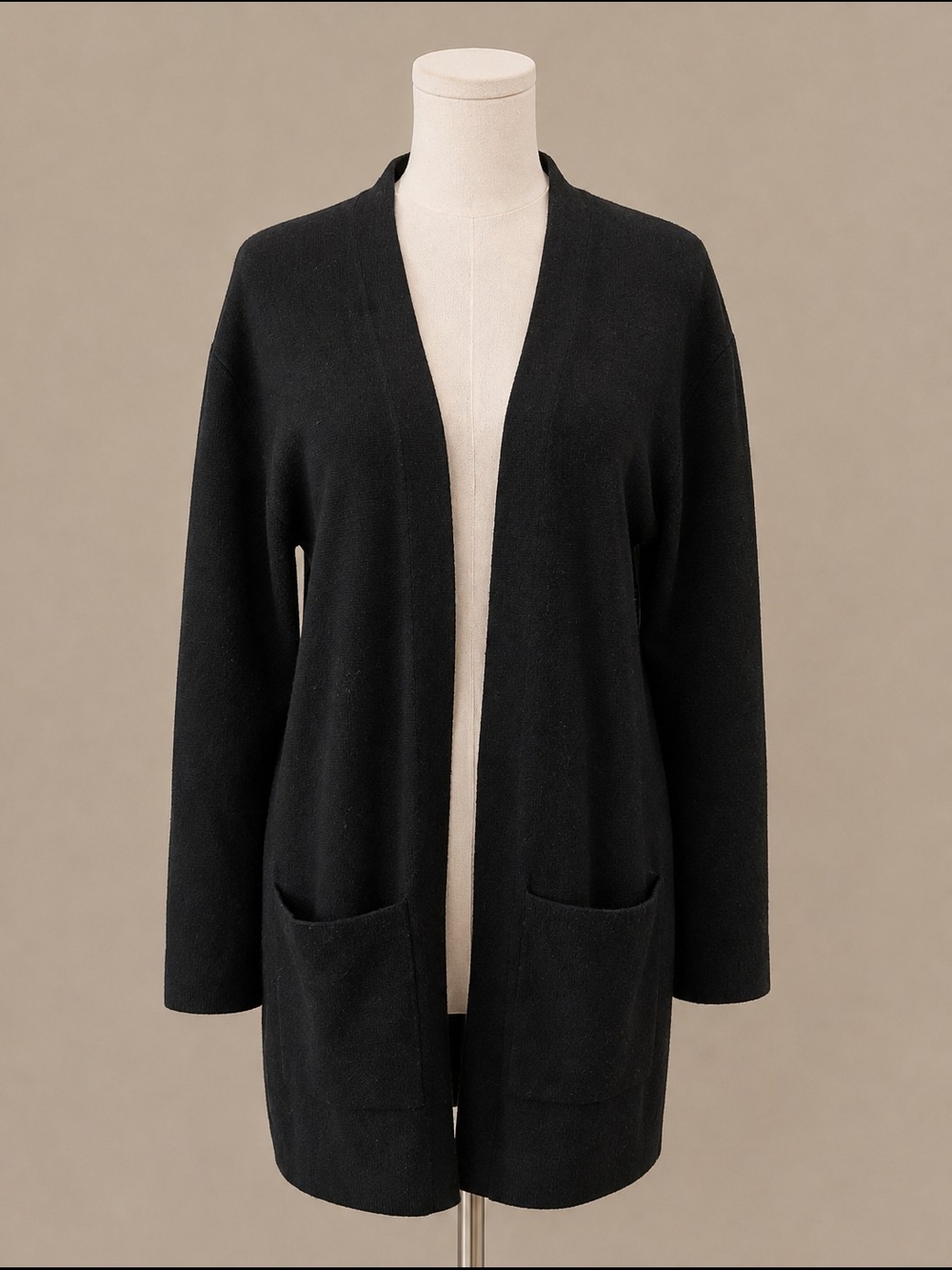 Black Open-Front Women's Sweater Cardigan